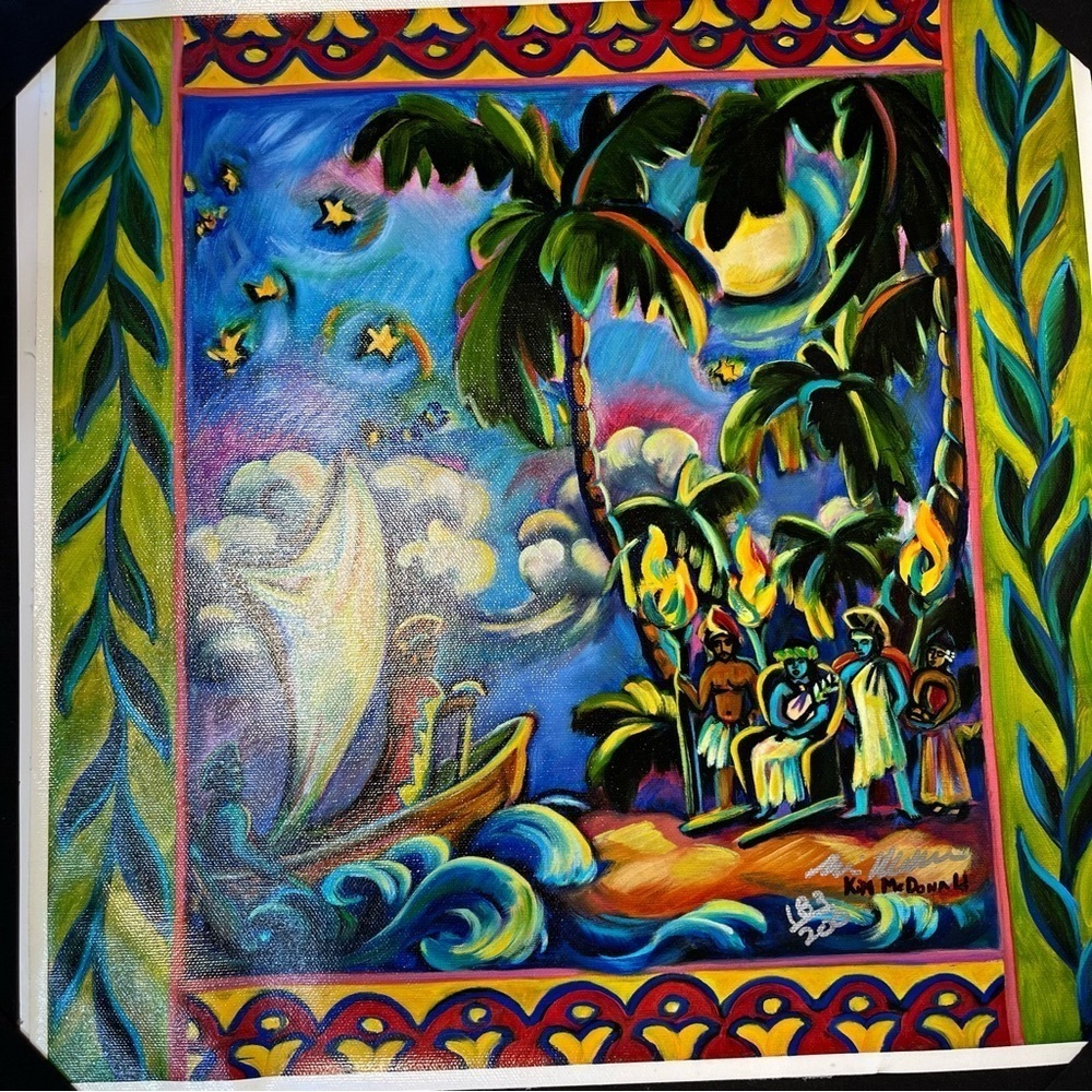 Kim McDonald Signed Hawaiian King & Queen Limited Edition Giclée with Case